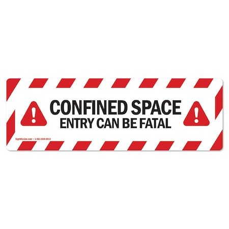 Signmission Confined Space Entry Fatal 18in Non-Slip Floor Marker, 16" x 16", FD-2-R-16-99858 FD-2-R-16-99858